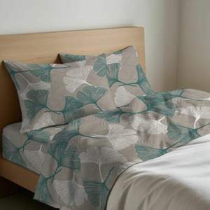 Ensemble de draps en coton Ginko Design, taille simple française, taie d'oreiller incluse - Product Image 4