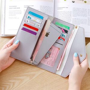 Portefeuille long en cuir PU à trois volets avec pompons pour femmes, plusieurs couleurs, porte-cartes, porte-monnaie G229 - Product Image 3