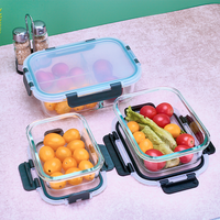 Lot de boîtes de conservation alimentaire en verre, carrées, rondes et rectangulaires, compatibles réfrigérateur et micro-ondes, pour cuisine domestique, vente en gros