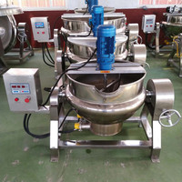 Bouilloire à vapeur revêtue de 200L Cuisinière alimentaire inclinable Bouilloire à vapeur à gaz revêtue Prix