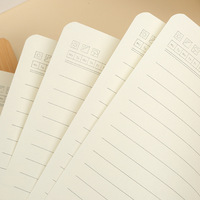 Cahier à spirale A6 personnalisé en cuir PU écologique avec finition grain de bois pour bureau ou cadeau