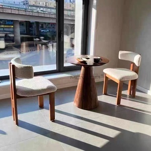 Sedia da Pranzo in Legno Massello dal Design Retrò Francese Wabi-Sabi, Sedia da Toeletta Semplice - Product Image 3