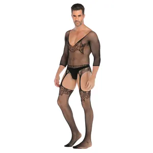Herren Naughty Unterwäsche Body stocking Mesh Socken One Piece Sexy Strumpfhosen für Männer Hot Mens Unterwäsche