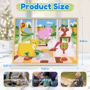 Puzzle en bois pour enfants, jeu de correspondance des formes d'animaux, jouet éducatif cognitif pour l'apprentissage précoce, pour les tout-petits d'âge préscolaire - Product Image 6