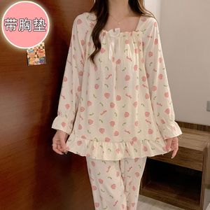 Indumenti da <span class=keywords><strong>notte</strong></span> in <span class=keywords><strong>cotone</strong></span> taglie forti da donna graziose camicie da <span class=keywords><strong>notte</strong></span> da donna nuovo Design stampa pigiama a maniche lunghe - Product Image 4