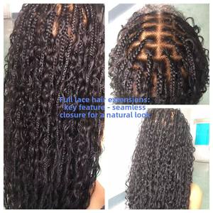 Perruques Lace Frontale Complète Tressées Box Braids 100% Cheveux Humains Vierge Remy Brésiliens Alignés Cuticule HD Lace Complète Nœuds Petits Décolorés Ultra Naturels - Product Image 2