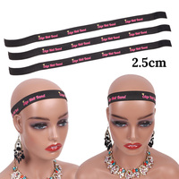 Échantillon gratuit LOGO personnalisé bande élastique en dentelle bande Slayer à bord réglable ceinture de fusion élastique avec logo imprimé pour perruques