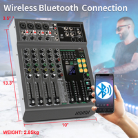 Console de mixage YAIKA GT4 intégrée avec 99 DSP, 4 canaux, 500W, mini DJ noir, alimentation fantôme 48V, métal et plastique
