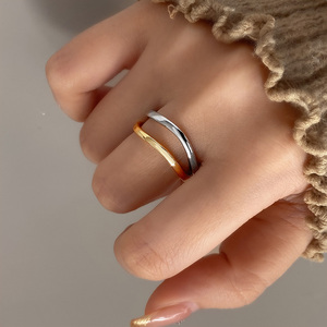 Curved Band <b>Plain</b> Stackable <b>Ring</b> 18K Gold Plated Minimalist Jewelry Dainty <b>Rings</b> for Women Daily - Product Image 6