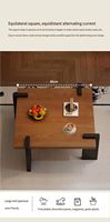 Table basse moderne en bois massif avec design de pieds en dalle minimaliste pour une décoration élégante du salon et des options de couleur personnalisées