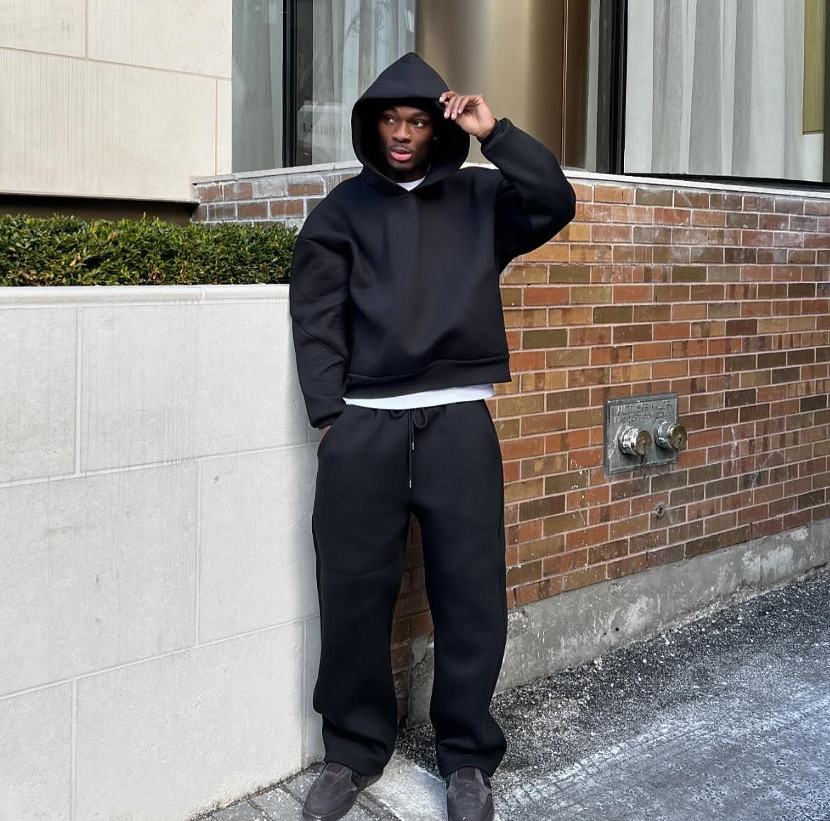 Black Plain Sweat Suits Wholesale Jogger Suit Wholesale Wholesale