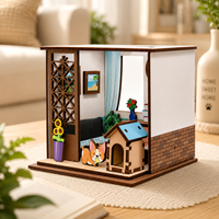 Kit de maison de poupée miniature à construire soi-même, blocs de construction en bois 3D, puzzles éducatifs, modèle assemblé, jouet créatif, ensemble cadeau pour enfants