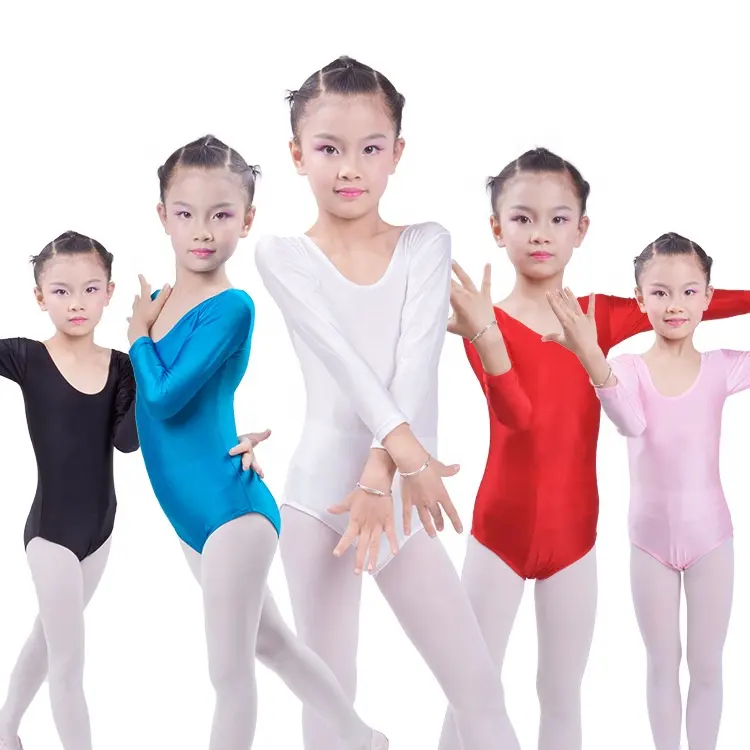 Justaucorps de gymnastique à manches longues enfants justaucorps de Ballet pour filles body de danse Bodywear Stretch Spandex Ballet Costume