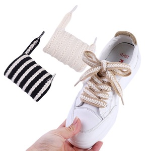 Cordones trenzados de algodón con diseño de espiga para zapatillas, cordones para zapatillas de deporte, Multicolor, <span class=keywords><strong>1</strong></span>,5 cm de ancho - Product Image 3