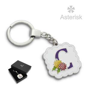 Venta caliente de fábrica llavero de Metal de moda Floral Rhinestone letra inglesa Y llavero para decoración mochila - Product Image 4