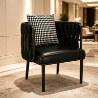 Chaises de salle à manger en bois massif de style industriel, revêtement en cuir à motif griffes de chat, thème musical, pour cafés, salons de thé, restaurants occidentaux
