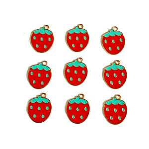 Strawberry Zinc Alloy Charms <b>Red</b> And Pink Fruit Shape For DIY Jewelry <b>Bracelet</b> Necklace Mobile Phone Charm Unisex Gift Accessory - Product Image 2