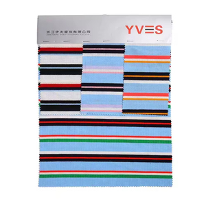 Tela de Punto de Canalé <span class=keywords><strong>Fino</strong></span>, Teñida con Hilo de Algodón Orgánico y Elastano, Diseño de Moda, para Camisetas - Product Image 2
