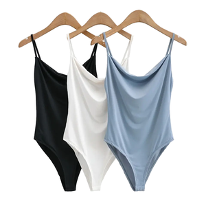 Mono de Verano 2026, Nuevo, Cintura Alta, Ajustado, Casual, Cuello en V, Manga Larga, Control de Abdomen, Ecológico, Color Sólido, Corte Entallado - Product Image 1