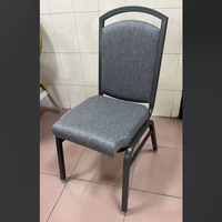 Chaise de banquet d'hôtel en tissu aluminium gris