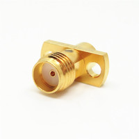 Conector RF SMA Hembra de Latón Personalizado con Montaje de Brida de 2 Orificios, Tipo Jack de 50 Ohmios