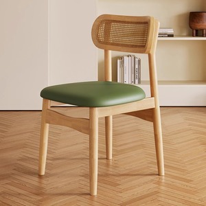Nordic Home Leisure Chair with Solid Wood Backrest and Metal Legs Modern <strong>Dining</strong> <strong>Table</strong> <strong>Stool</strong> for Living Room Use - Product Image 2