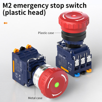 LB-SA1-M2 2NO 1NO 1NC Arrêt d'urgence à connexion rapide, courant élevé 25A, série 3 flèches, design champignon, IP65, aluminium anodisé