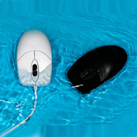 Souris en plastique médicale industrielle anti-virus sous-marin lavable étanche IP68 avec boutons de clic gauche et droit et molette de défilement