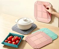 Assiettes pliantes multifonctionnelles en silicone magnétique réutilisables, résistantes à la chaleur, écologiques, pour suspendre les aliments