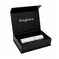 Boîte cadeau rigide noire personnalisée avec fermeture magnétique, logo de luxe, pliable, pour cosmétiques, parfums, soins de la peau, emballage de beauté de marque