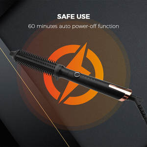 <span class=keywords><strong>Brosse</strong></span> chauffante en céramique volumisante électrique pour cheveux et lissage avec technologie PTC, boucleur portable de 30 mm, 4 réglages de température - Product Image 3