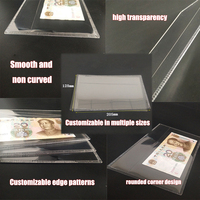 Pochette de protection personnalisée en PET écologique, durable, avec estampage à chaud, pour billets de banque, non fluorescente, transparente, anti-poussière et anti-humidité
