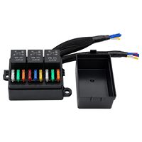 Kit de Caja de Fusibles y Relés Precableada de 12V y 9 Vías con 3 Relés de 4 Pines de 40A y 9 Fusibles ATC/ATO para Autocaravanas y Casas Rodantes
