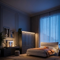 Offre Spéciale : Ensemble de Meubles de Chambre Minimalistes en Bois – Lit King Size Rembourré et Armoire Shaker avec Rangement pour Hôtels et Appartements