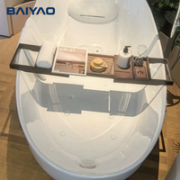 Baignoire Balnéo Ovale en Acrylique Autoportante à Jets Hydromassants, Vente Chaude Directe Usine, pour Hôtels et Villas