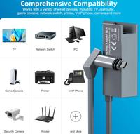 Adaptador Ethernet Gen 2 (V2/Starlink) con Diseño de Cable Integrado para Internet Satelital Starlink V2, Extensión de Red Cableada y WiFi