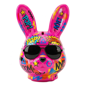 Hucha de cerámica personalizada de fábrica con forma de conejo, estatua artesanal, decoración del hogar, regalo para niños, hucha para monedas - Product Image 5