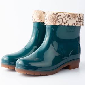 男性用ワークレインブラックローカット滑り止めゴム靴フリース裏地付き防水アウトドア用ブーツに適しています - Product Image 2