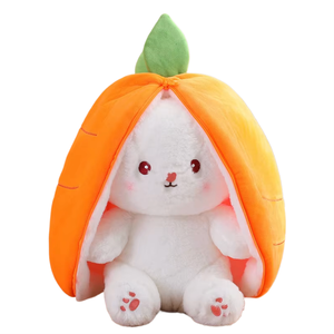 <span class=keywords><strong>Peluche</strong></span> Lapin Fraise Transformé en Carotte – Jouet en <span class=keywords><strong>Peluche</strong></span> Lapin Blanc en Forme de Fruit – Nouveauté Tendance - Product Image 1