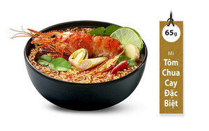 Nouilles aux crevettes frites instantanées 3 Mien avec sauce épicée et aigre dans un sachet Riche en saveur de crevettes et de viande - Product Image 2