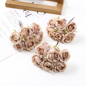 Realistic Silk <b>Artificial</b> <b>Flower</b> Bouquet 6 Stems Handmade Craft Washable Waterproof Classic Style-Wedding Valentine's Day - Product Image 1