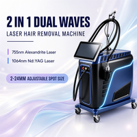 Preventa: ¡Oferta! Máquina de depilación láser Alexandrita 755nm 1064nm de pulso largo y doble onda para tratamiento vascular y de la piel 160J