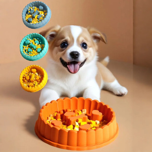 Tigela de Alimentação Lenta Oval para Animais de Estimação, Antiderrapante, Elevada, de Plástico Premium, Tigela de Alimentação Lenta para Cães e Gatos, Viagem - Product Image 1