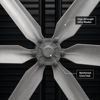 Ventilateur d'extraction de 72 pouces, 125 000 m³/h, grand diamètre, ventilateur de ventilation de 72 pouces avec 6 pales en alliage et moteur BLDC pour grands bâtiments