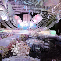 Lustre LED Moderne Créatif en Cristal de Grande Taille pour Mariage, Luminaire Suspendu Décoratif Personnalisé pour Salle de Banquet