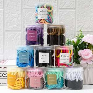 50 pezzi per bambini piccoli elastici per capelli multicolori e piccoli elastici per capelli senza cuciture cravatte per capelli senza danni 4mm per bambini - Product Image 1