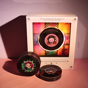 Imán Giratorio Acrílico Personalizado con NFC para Refrigerador, Luz Nocturna con Reproducción de Música y Diseño de Disco de Vinilo - Uso Promocional, Diseño Creativo - Product Image 1