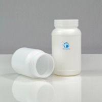 Bouteille ronde en HDPE de 200 cc pour vitamines avec bouchon anti-effraction de 53 mm pour l'emballage pharmaceutique et les compléments alimentaires