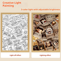 Lampe Anime RGB, Enseigne Néon Anime, Lampe à Illusion 3D, Veilleuse à Illusion Optique, Enseigne LED Anime Alimentée par USB pour Chambre à Coucher