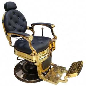 Muebles Personalizados para Salón <span class=keywords><strong>de</strong></span> Belleza, Sillas <span class=keywords><strong>de</strong></span> Peluquería Reclinables, Sillón Dorado para Peluquería, Afeitado y Corte <span class=keywords><strong>de</strong></span> Cabello - Product Image 1